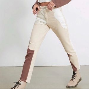 fun patchwork jeans brand new